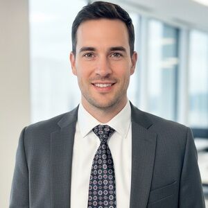 Camden Court Vintage Geometric Formal Blue & Red Neck Tie